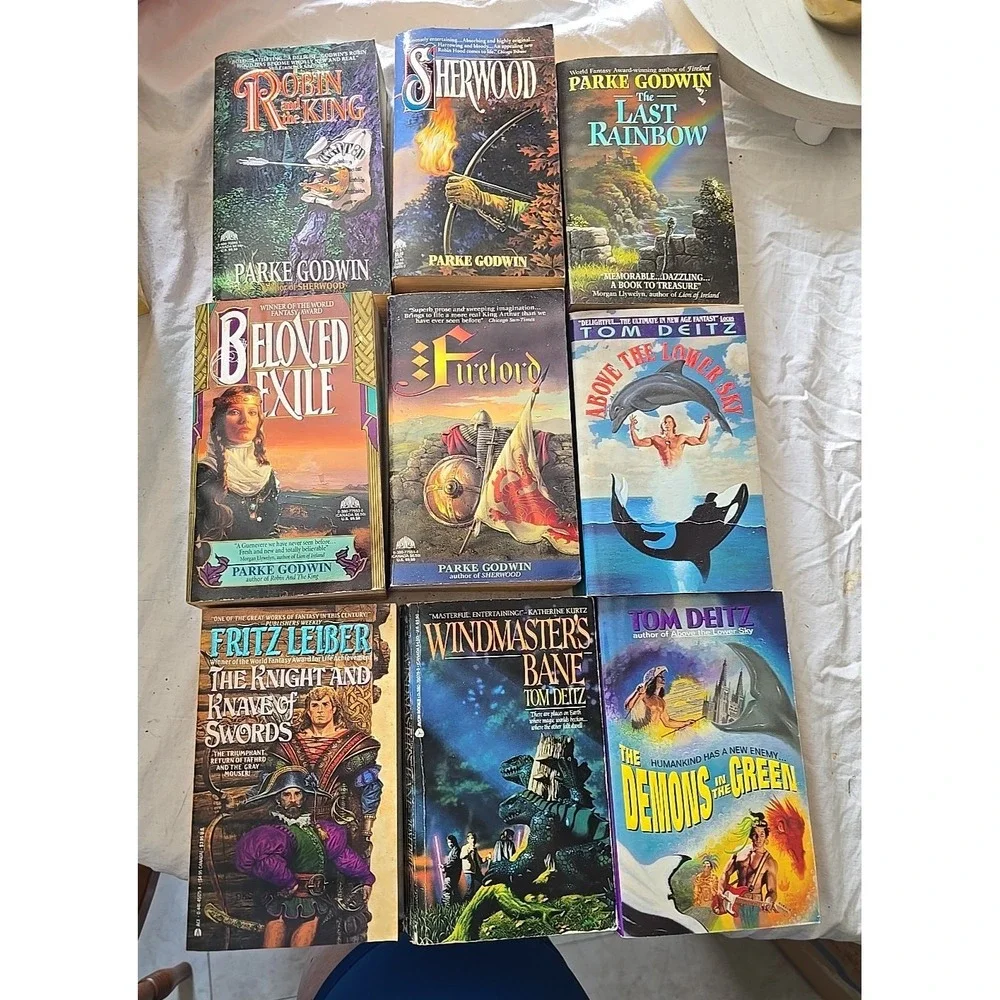 Lot of 9 Tom Deitz,‎ Parke Godwin & Fritz Leiber Fiction Fantasy Paperback Books